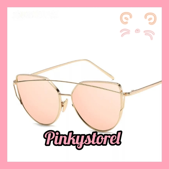 Accessories - 🍑Rose Peach Mirror Cat Eye Sunglasses🍑